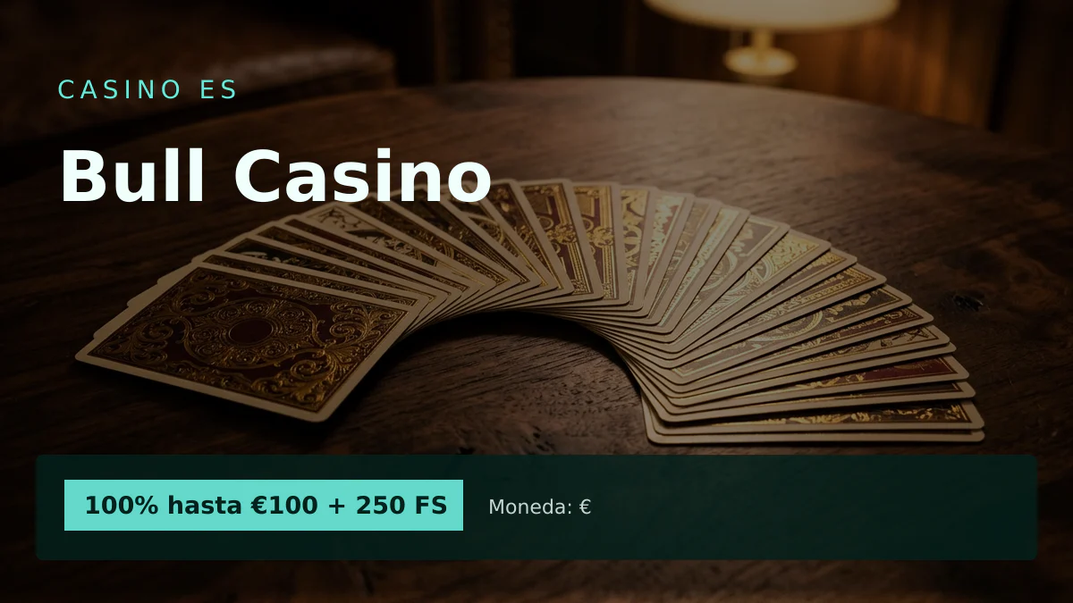 Bull Casino — bono de bienvenida 100% hasta €100 + 250 FS, pagos: Visa, Mastercard, Skrill, Neteller, Paysafecard Bull Casino — bono de bienvenida 100% hasta €100 + 250 FS, pagos: Visa, Mastercard, Skrill, Neteller, Paysafecard