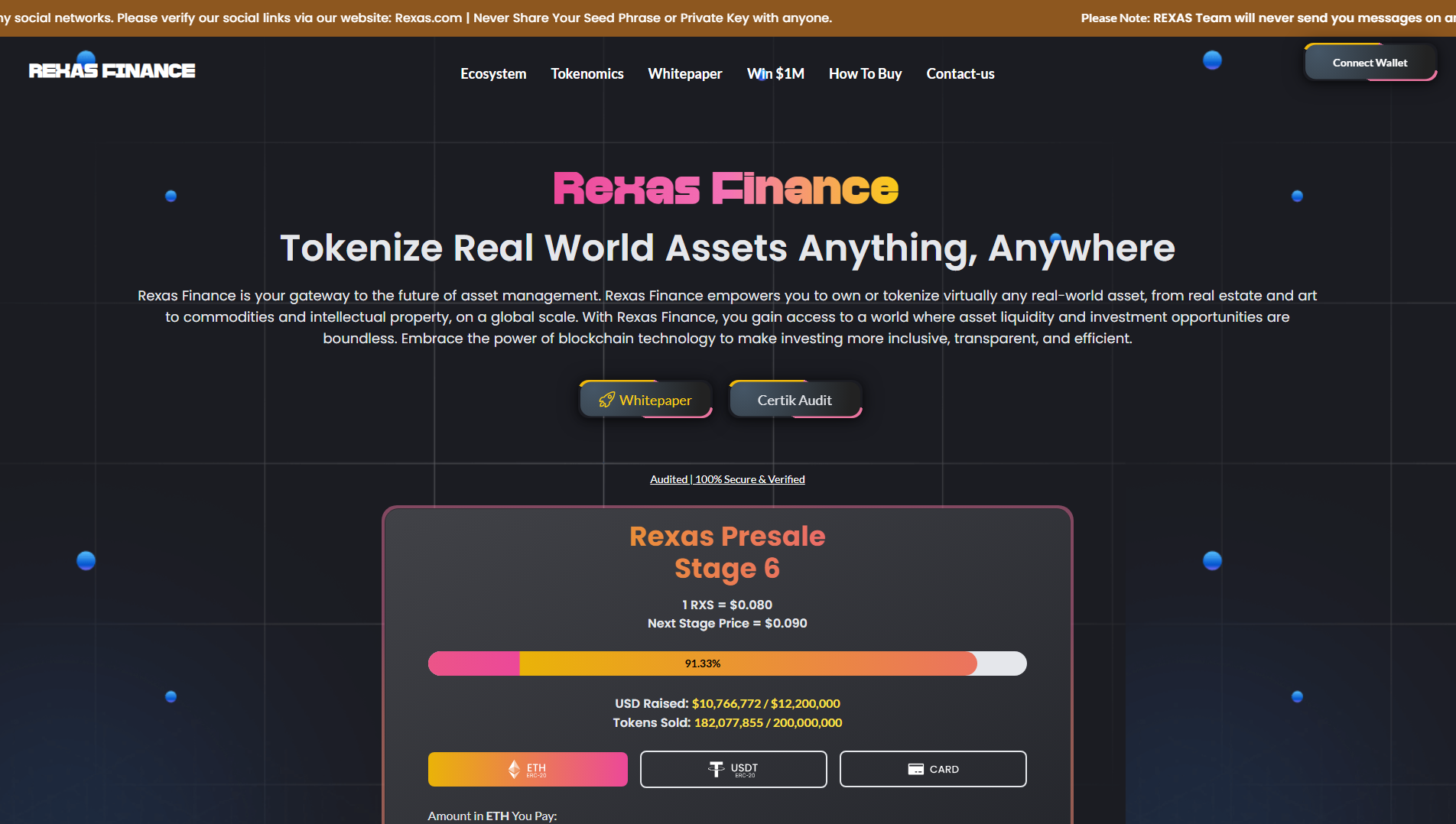 Stored capture of rexas-finance-token.pages.dev