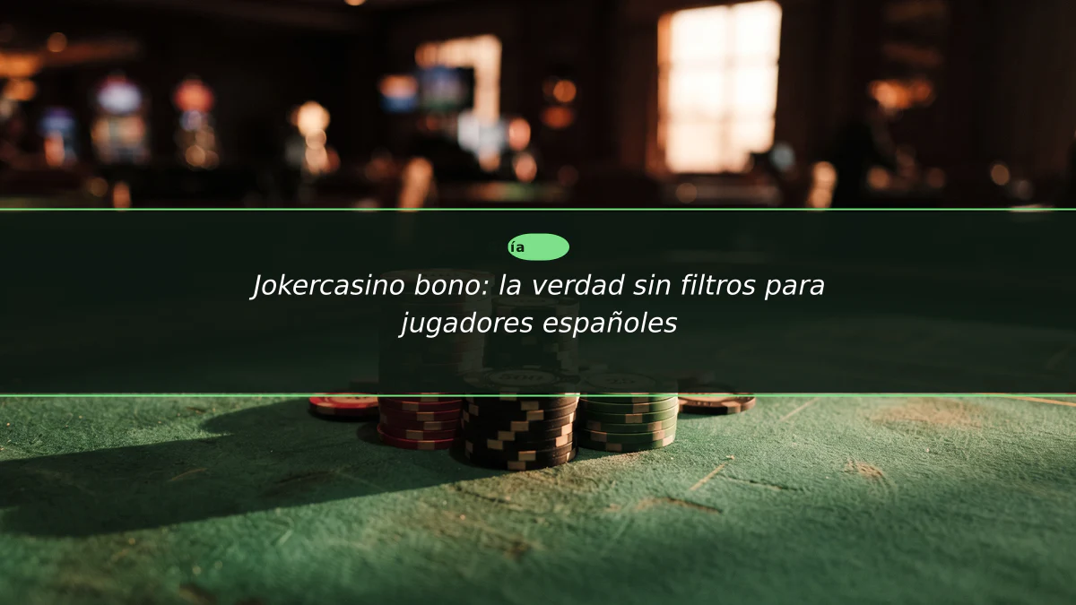 Jokercasino bono: la verdad sin filtros para jugadores españoles