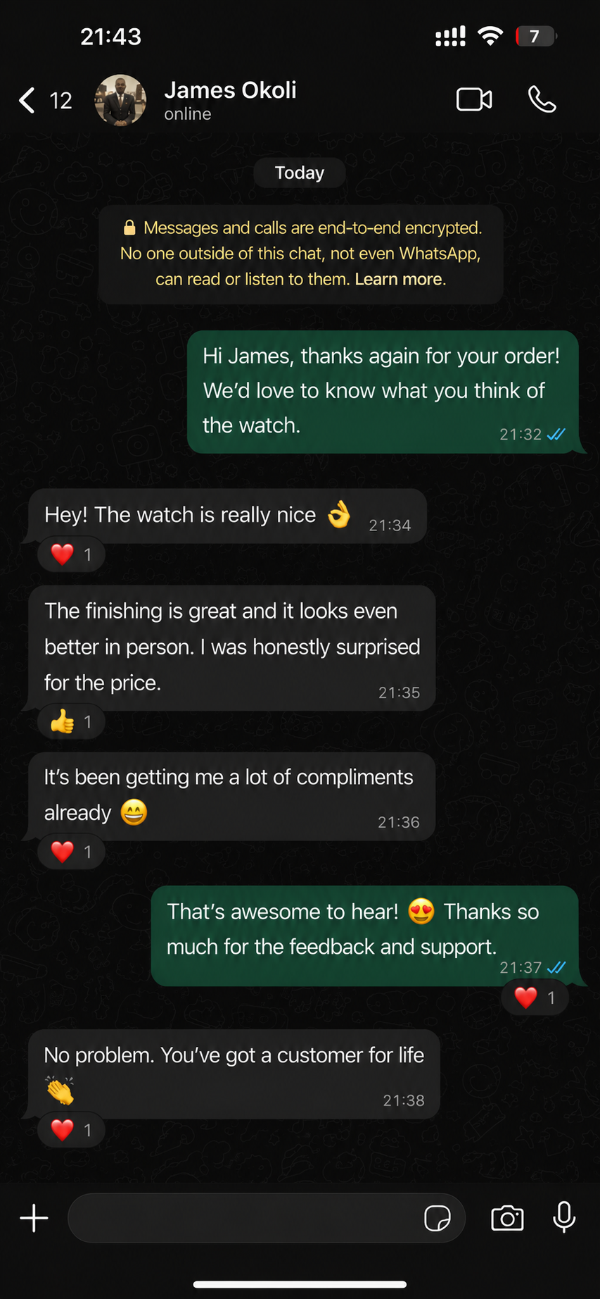 Customer testimonial screenshot 2