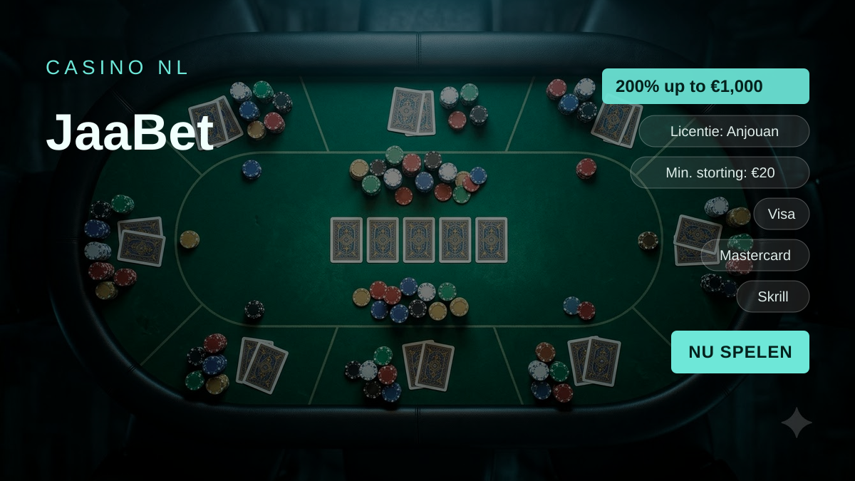 JaaBet casino — welkomstbonus 200% up to €1,000, betalingen: Visa, Mastercard, Skrill, Neteller, Sofort