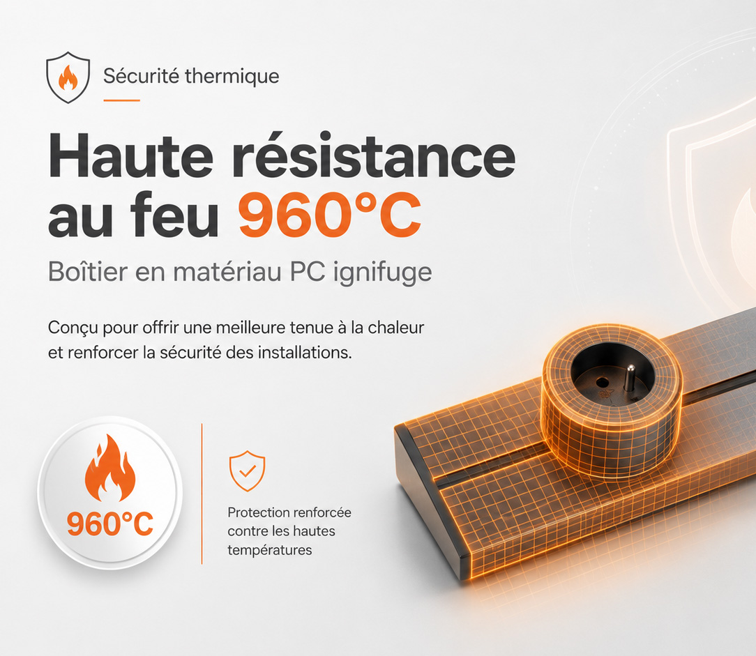 Rail électrique en saillie Orium 16A argent présenté dans une cuisine moderne
