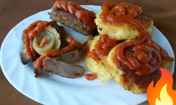 Постер Жареные ребрышки с кнедликами