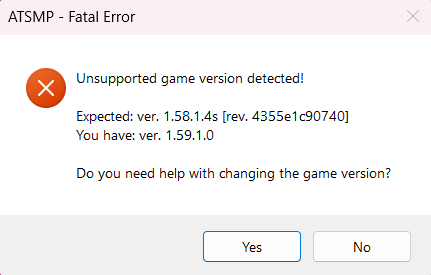 Unsupported Game Version