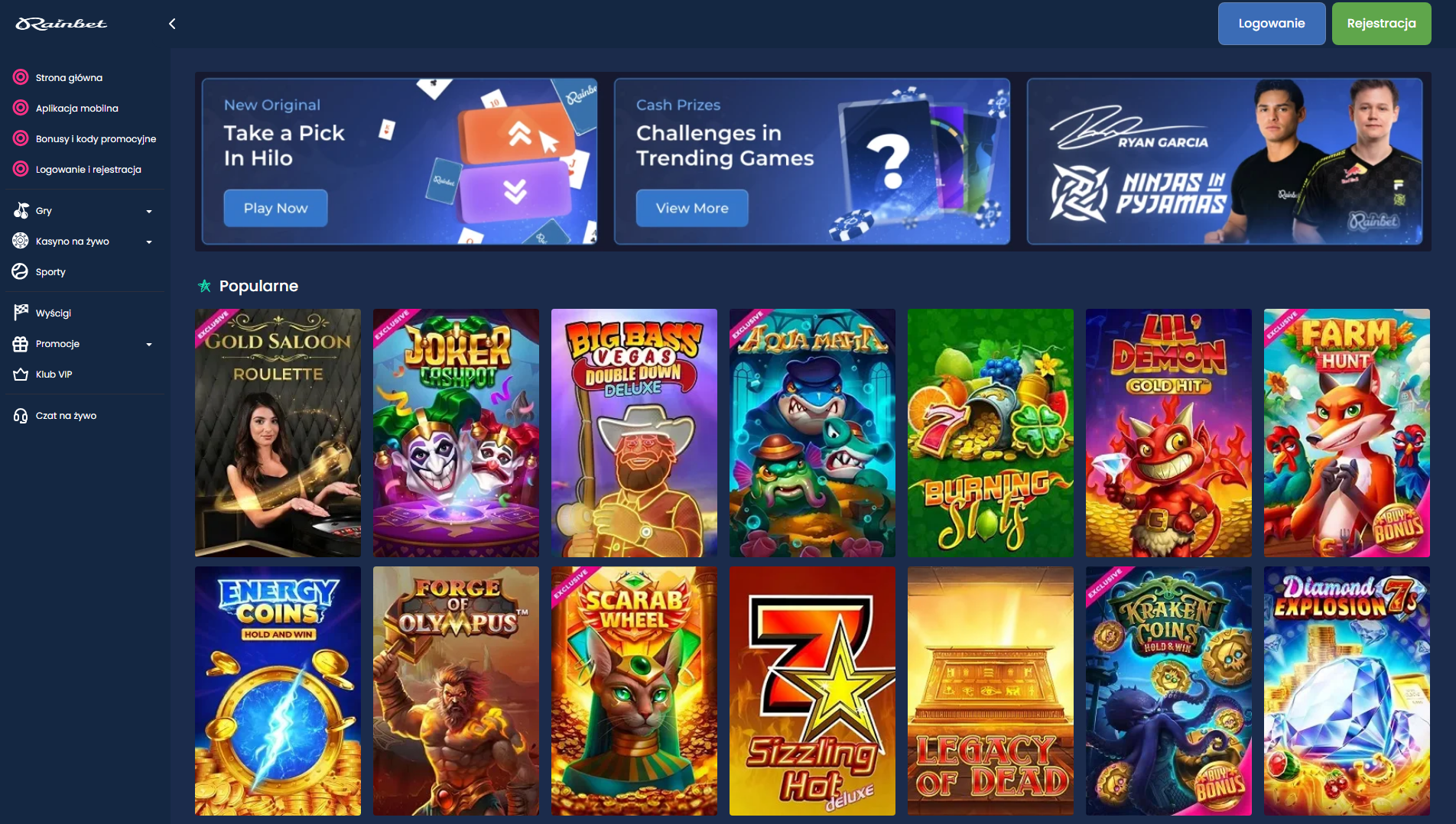 Stored capture of rainbet.pl