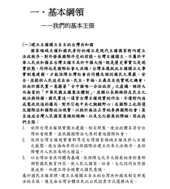 台獨綱領