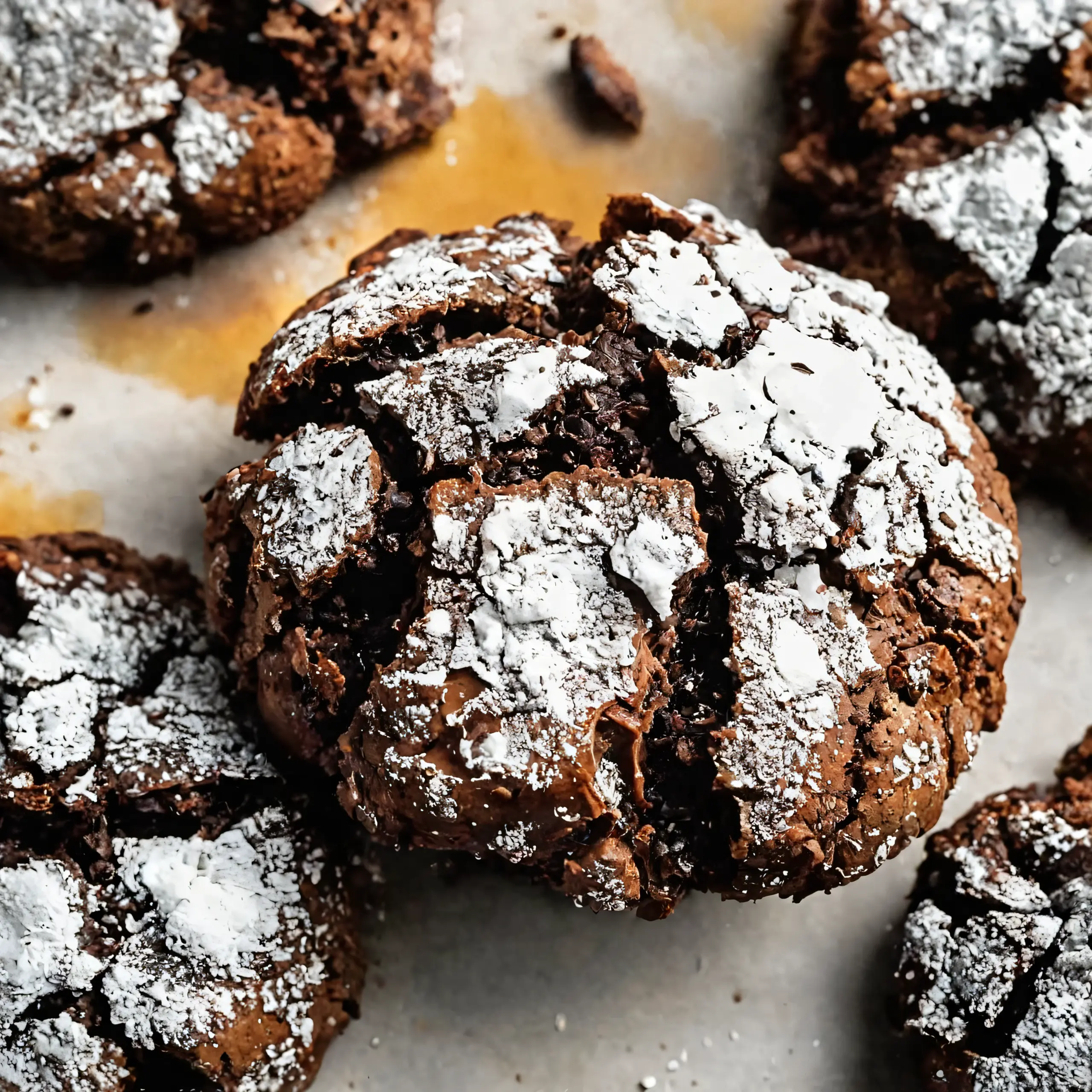 Delicious Double Chocolate Crinkle Cookies