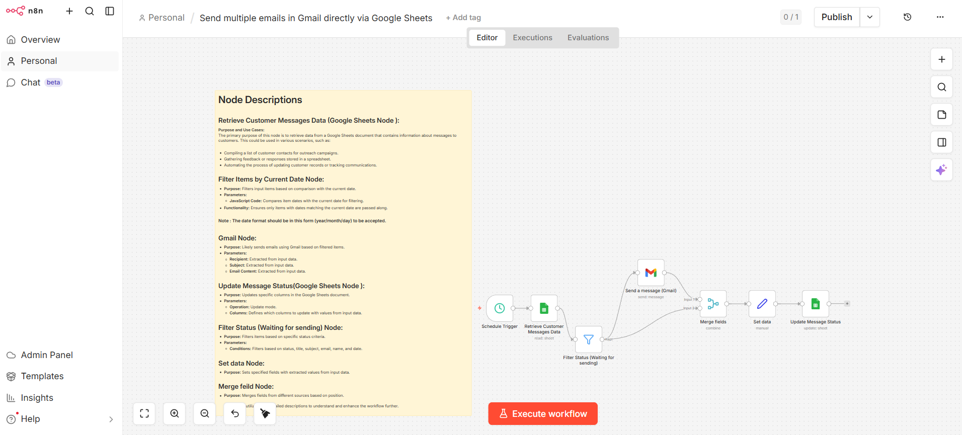 send multiple emails via google sheets