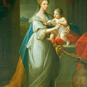 Принцесса Уэльса Августа Ганноверская с сыном 1767