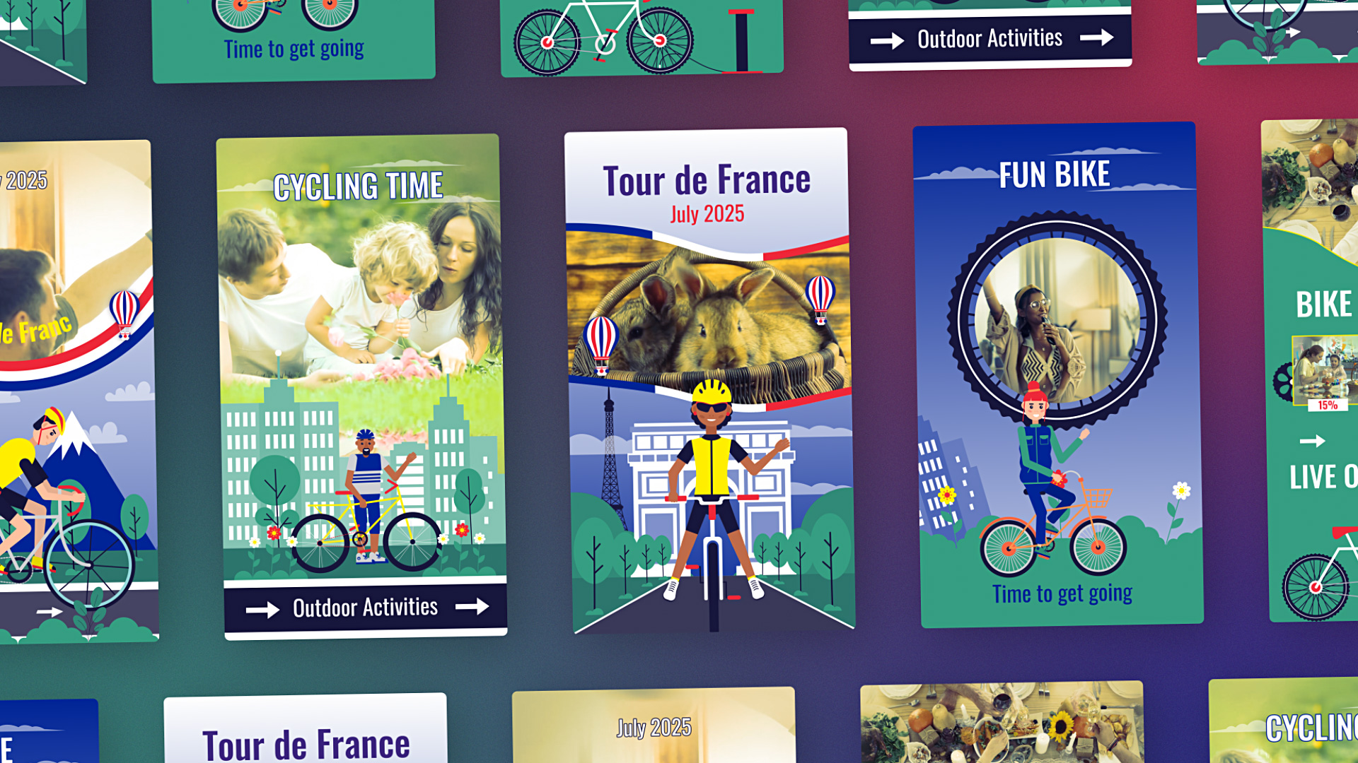 Bicycle Promo Stories Tour de France Instagram Cycling Event Promo