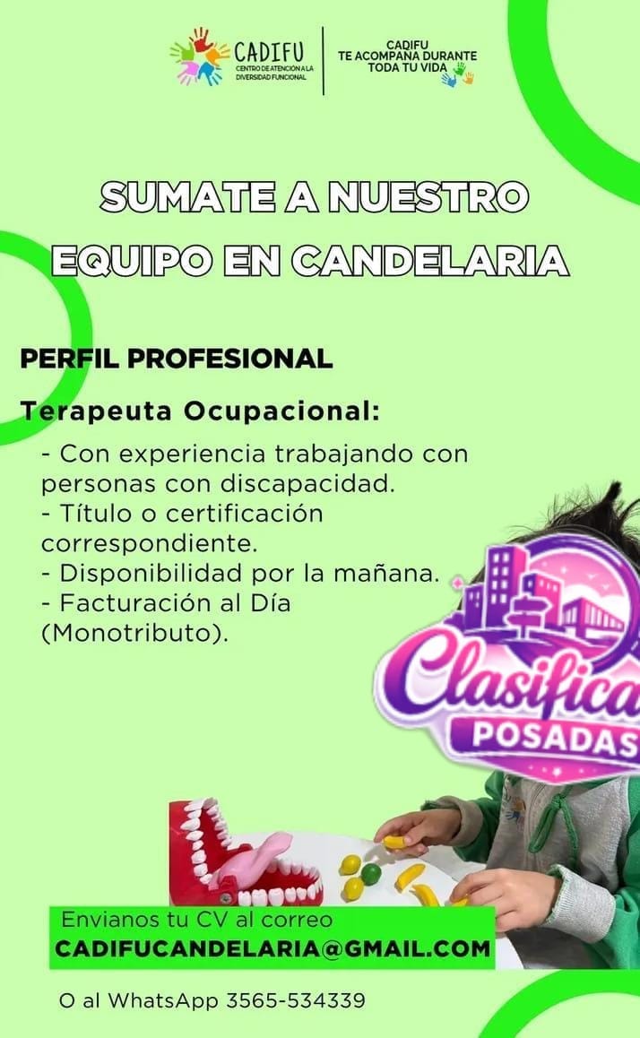 Se busca Terapeuta Ocupacional en Candelaria