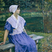 Девушка у пруда (Портрет Н М Нестеровой) 1923