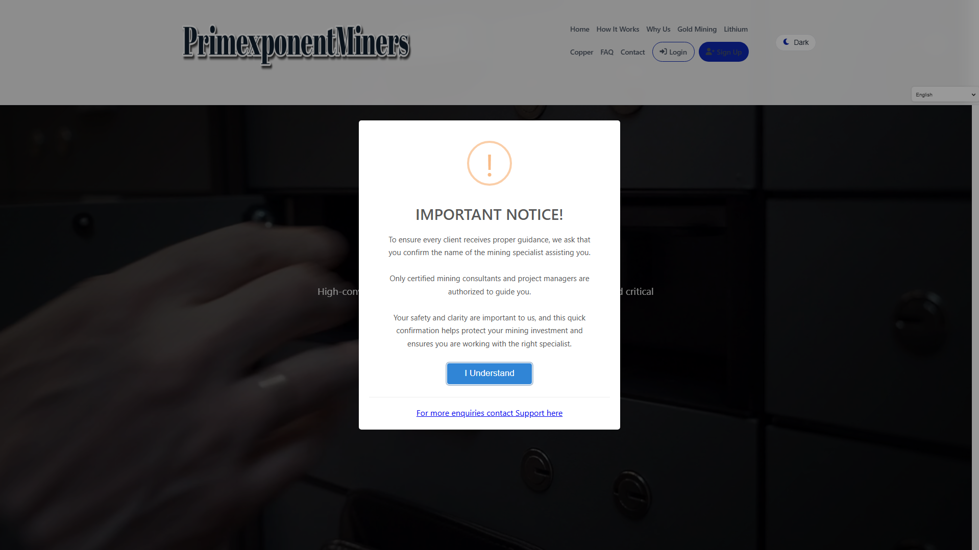 Stored capture of primexponentminers.com
