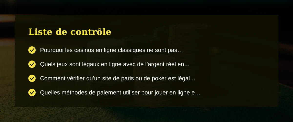 Casino en ligne argent réel france : ce que tu dois vraiment savoir — Liste de contrôle