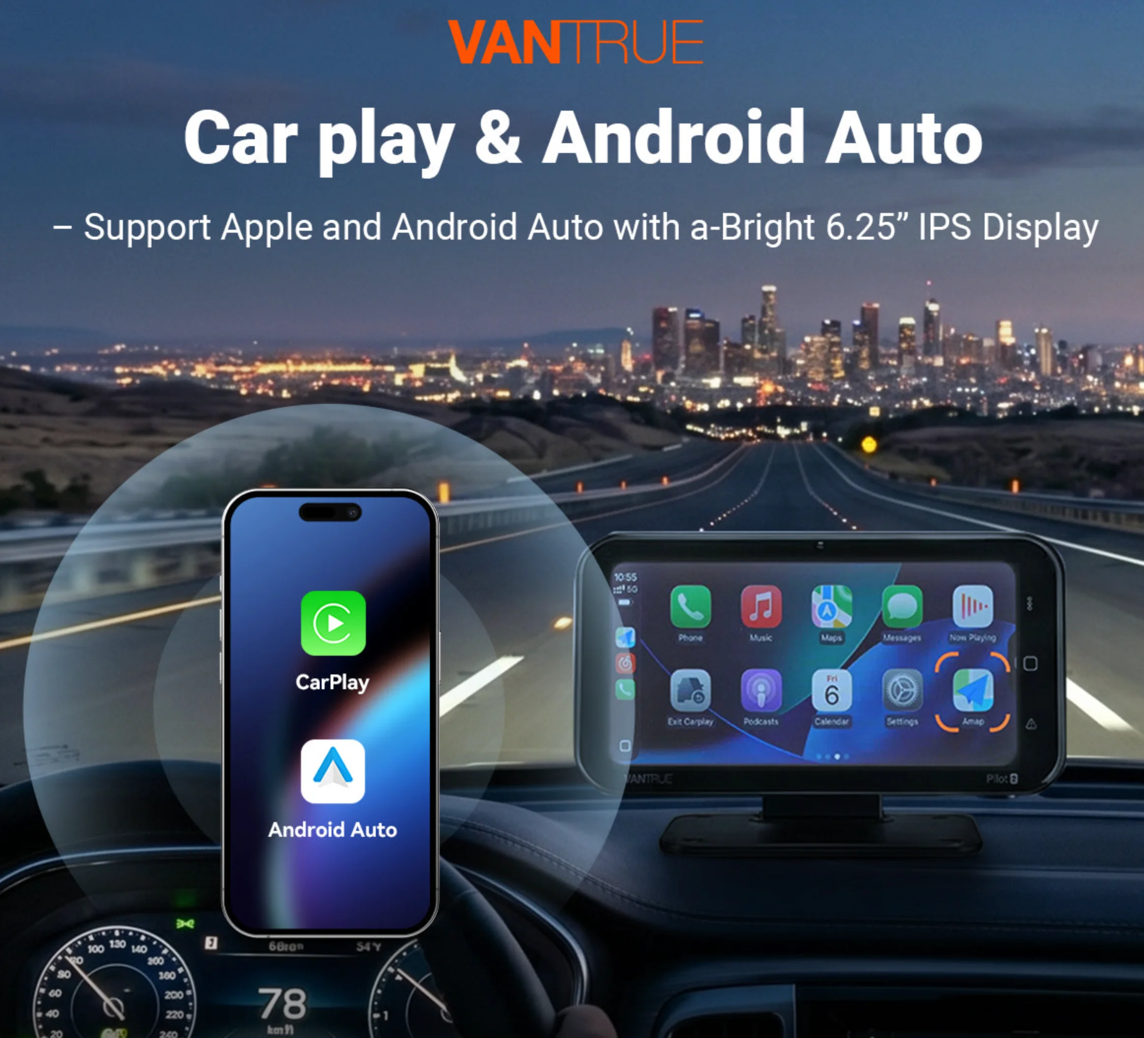 Vantrue Pilot 2 Smart Thermal Imaging 4-Channel Dash Cam CarPlay Android Auto