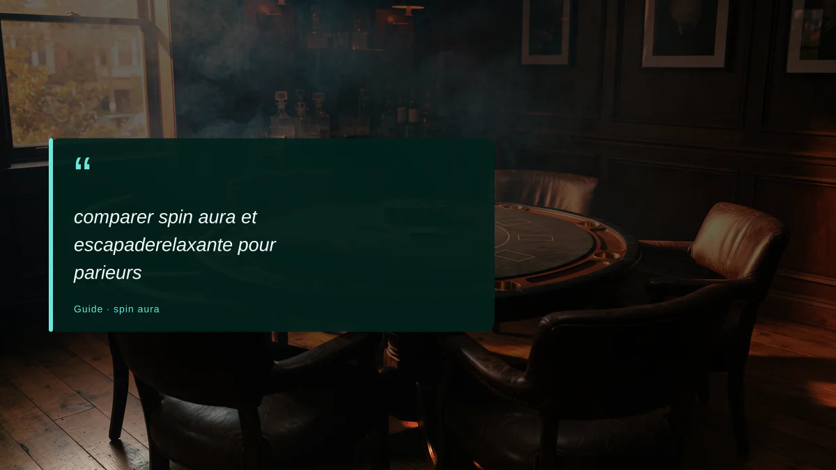 comparer spin aura et escapaderelaxante pour parieurs