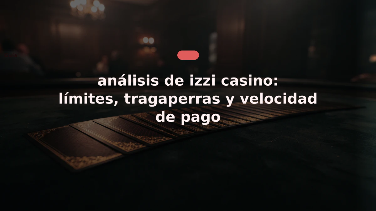 análisis de izzi casino: límites, tragaperras y velocidad de pago