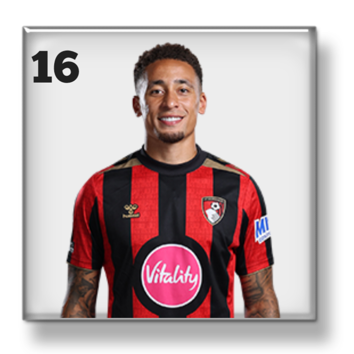 Marcus Tavernier มาร์คัส ทาเวอร์เนียร์ Marcus Tavernier    ประเทศ|  อังกฤษ 🏴󠁧󠁢󠁥󠁮󠁧󠁿      วันเกิด|   22 มีนา 1999      สโมสร| บอร์นมัธ บอร์นมัธ    ย้ายเข้า|   2022/23 หมายเลข|    16   ตำแหน่ง|   กองกลาง   ถนัดเท้า|   ซ้าย     ส่วนสูง|   178 เซนติเมตร ฤดูกาล 2026/27 ยิงประตู    3 แอสซิส ฤดูกาล 2025/26 ยิงประตู    7 แอสซิส     4