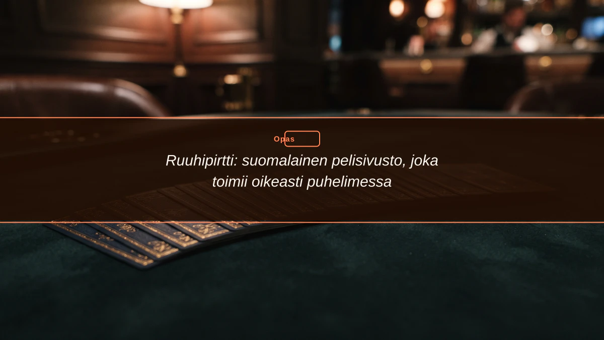 Ruuhipirtti: suomalainen pelisivusto, joka toimii oikeasti puhelimessa