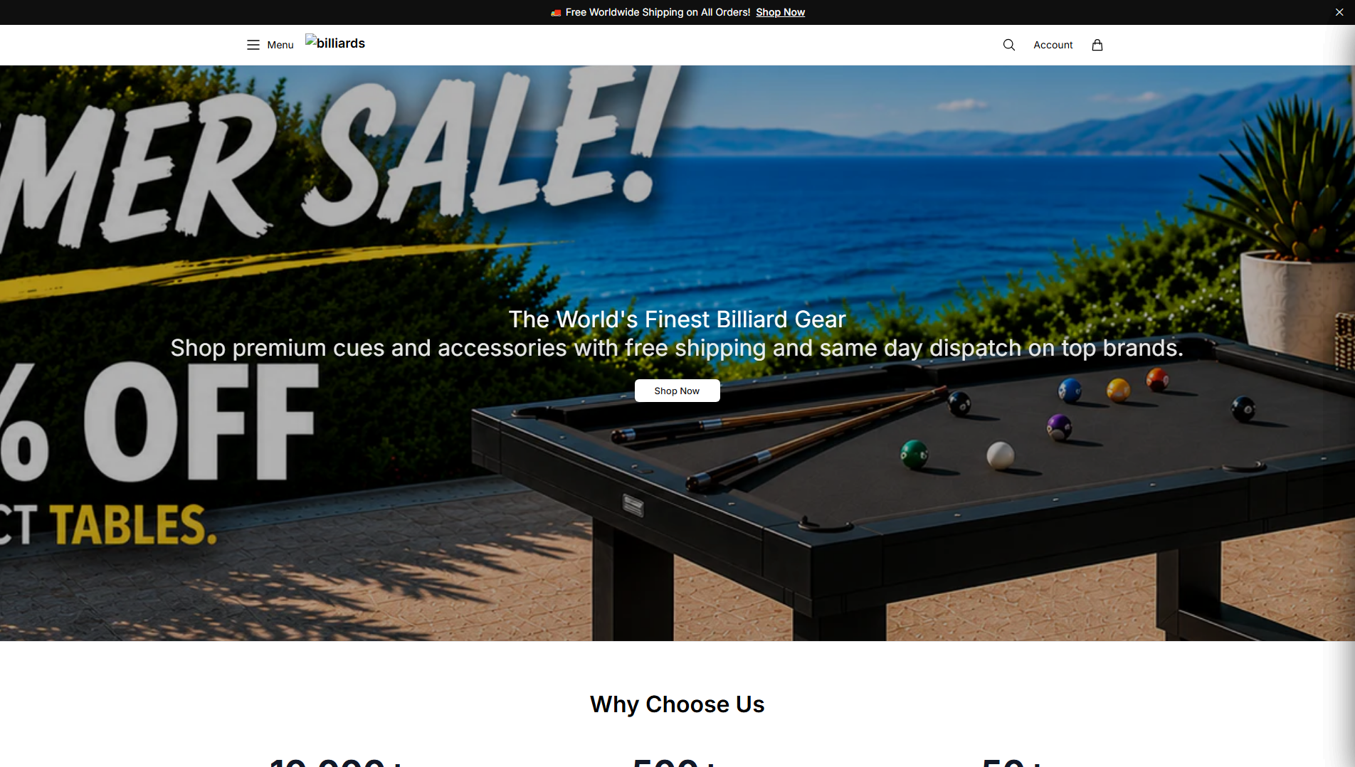 Primary capture · billiardshq.shop