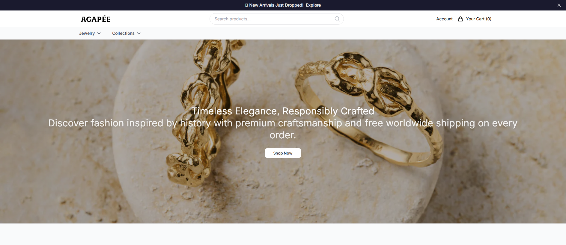 Stored capture of agapejewelstore.shop