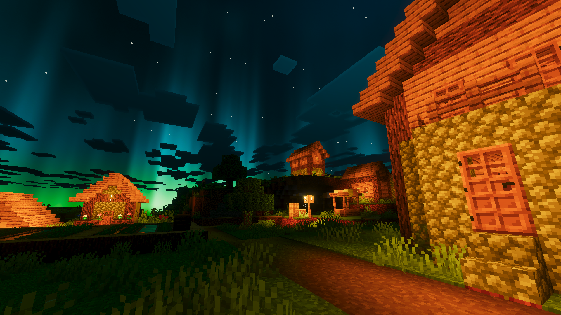 aurora village night