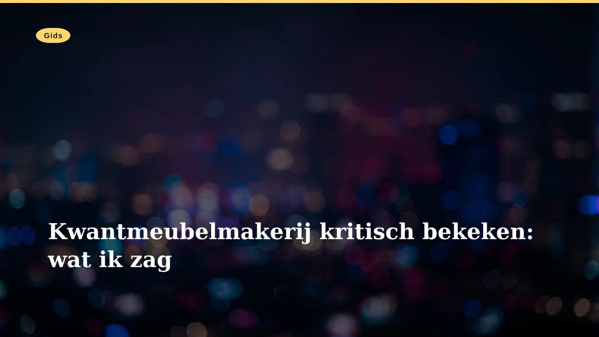 Kwantmeubelmakerij kritisch bekeken: wat ik zag