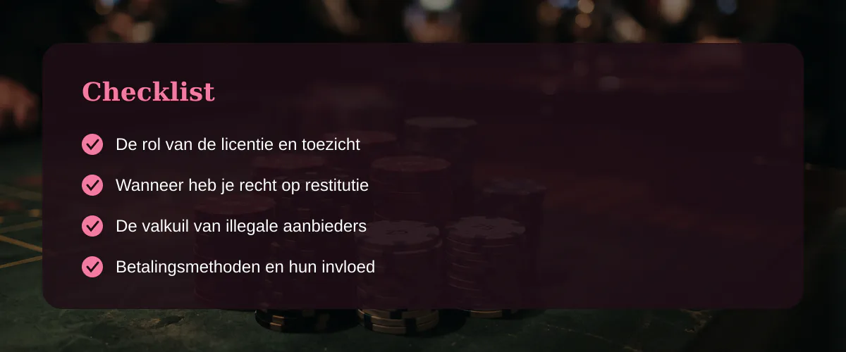 Geld terugvragen online casino: de harde realiteit voor Nederlandse spelers — Checklist