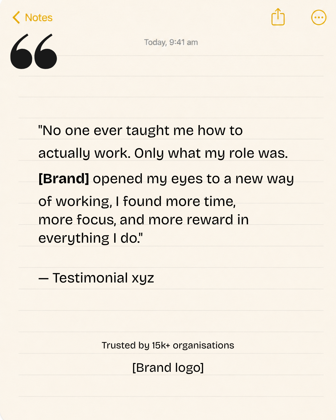 testimonial style pep