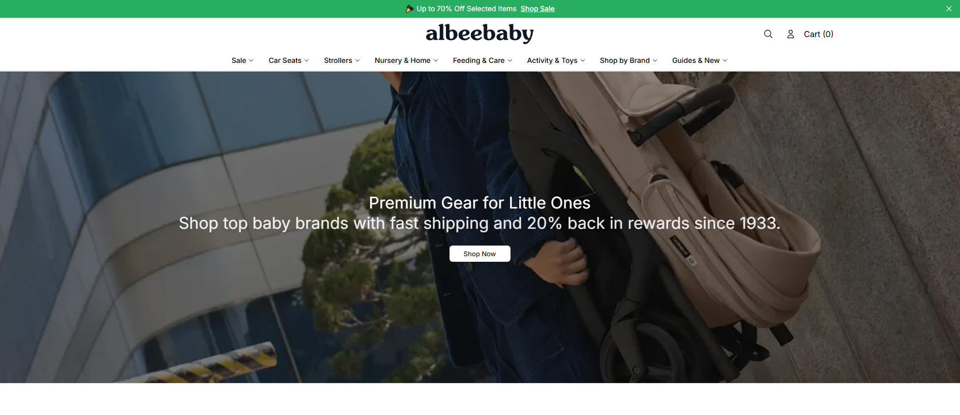 Stored capture of albeebabystore.shop