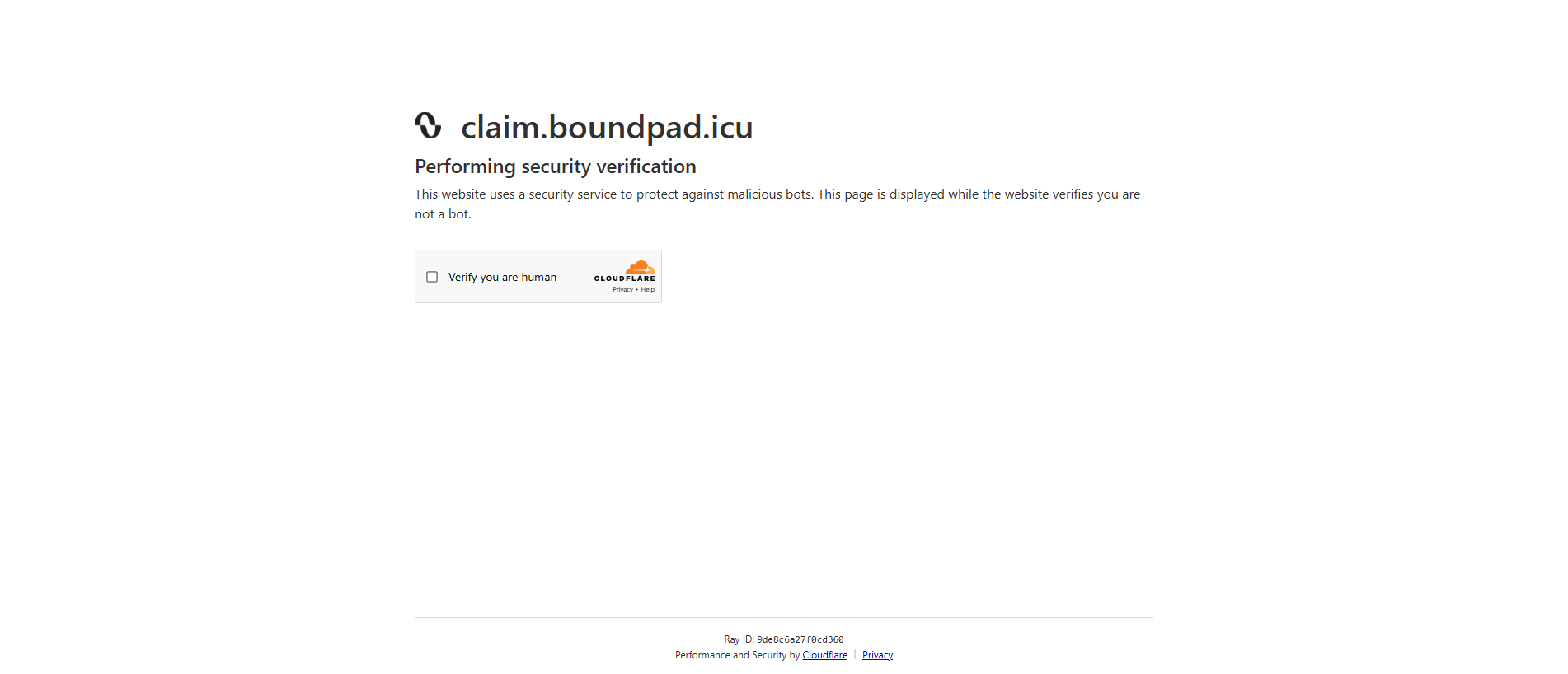 Stored capture of claim.boundpad.icu