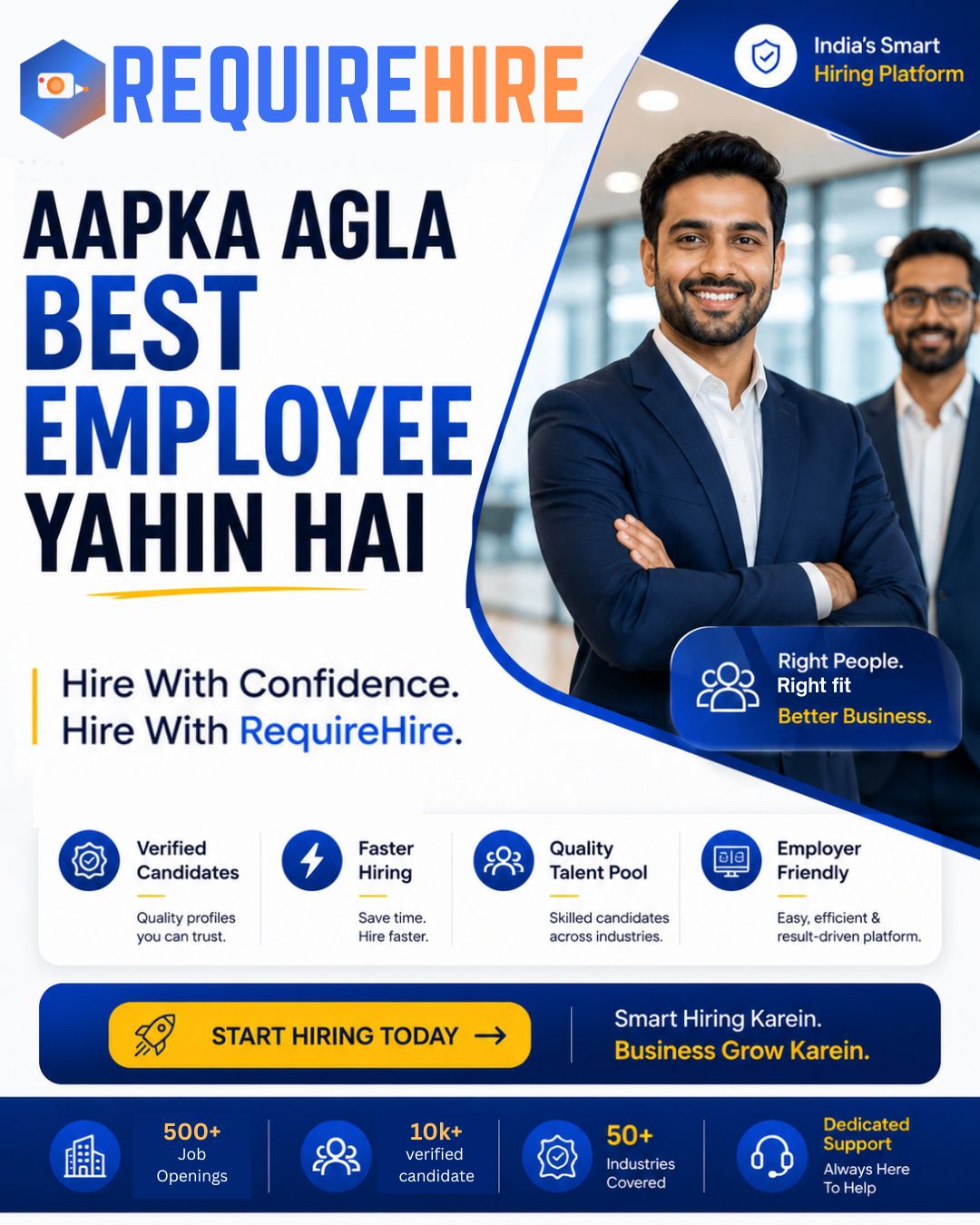 RequireHire - Hire Verified Candidates Faster | India's Smart Hiring Platform for Employers