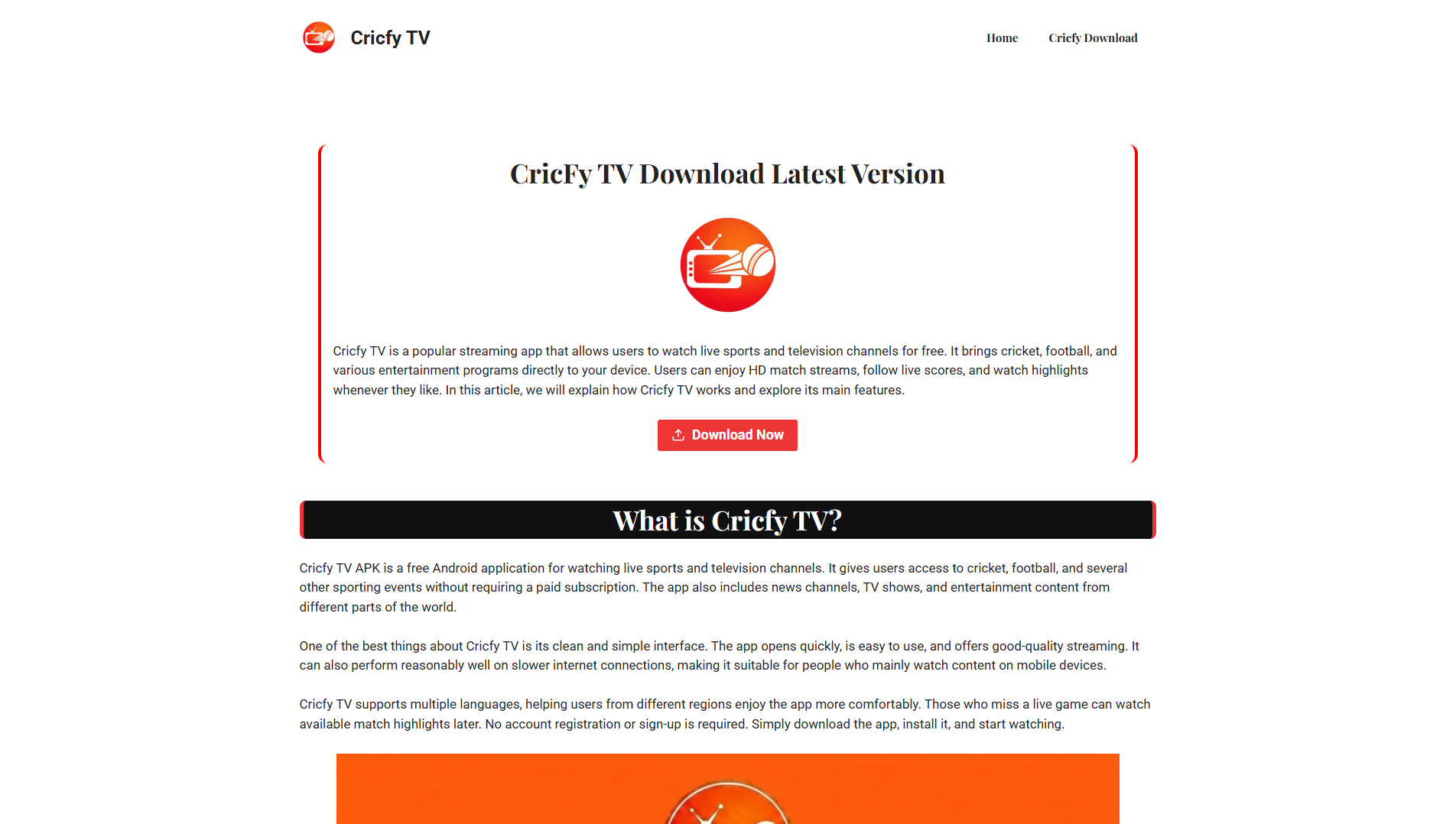 Stored capture of cricfystv.app