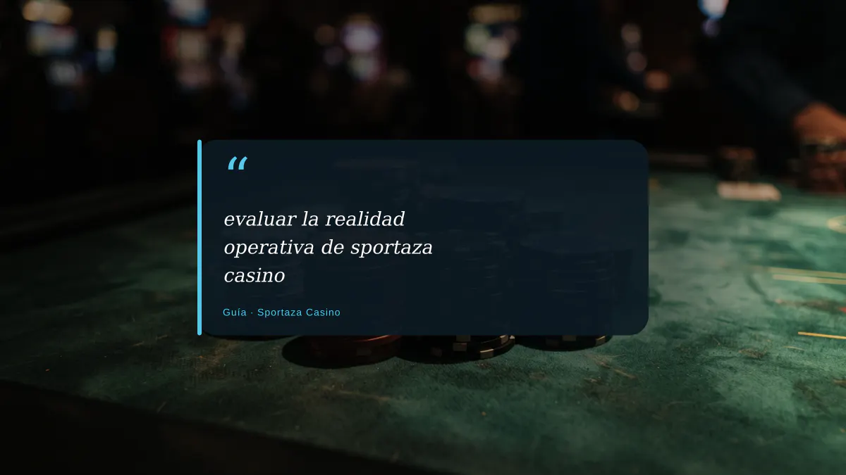 evaluar la realidad operativa de sportaza casino