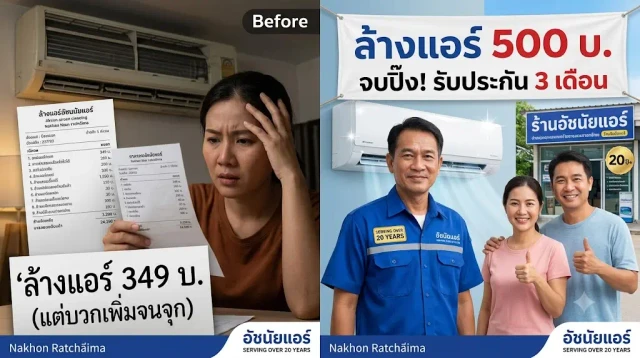 🚨 เตือนภัย! ล้างแอร์ 349 บาท...ระวังบานปลายจ่ายหลักพัน! 🚨