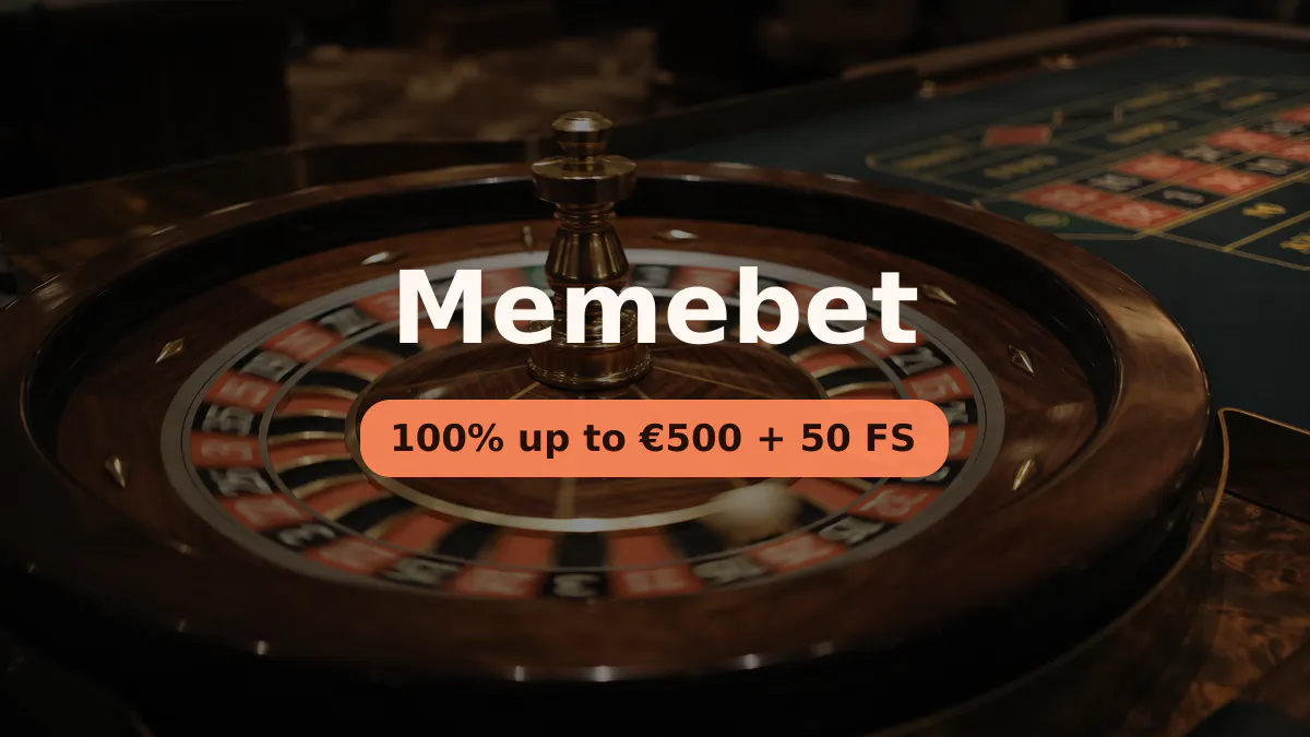 Memebet Casino — Willkommensbonus 100% up to €500 + 50 FS, Zahlungen: Visa, Mastercard, Skrill, Neteller, Jeton
