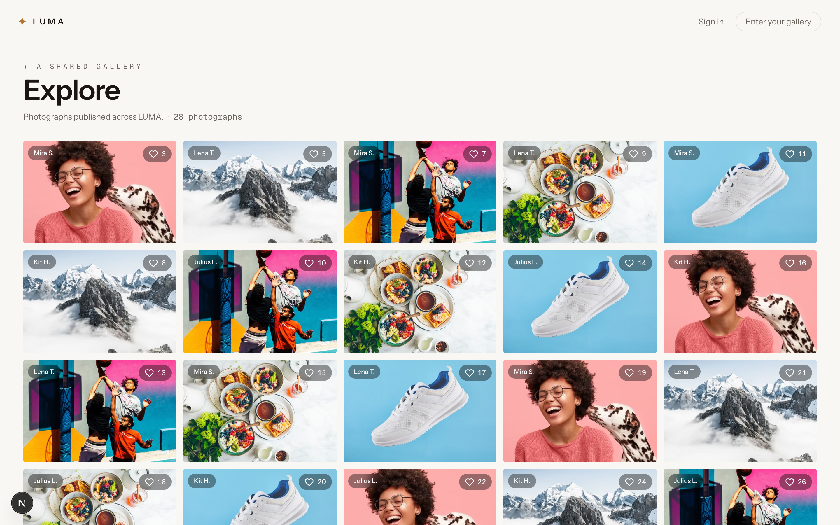 Photo gallery SaaS template