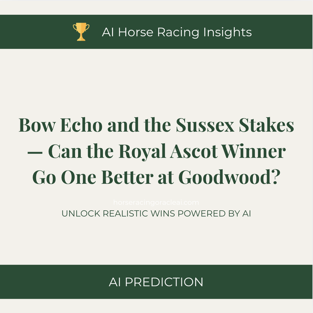 Bow Echo and the Sussex Stakes — Can the Royal Ascot Winner Go One Better at Goodwood?