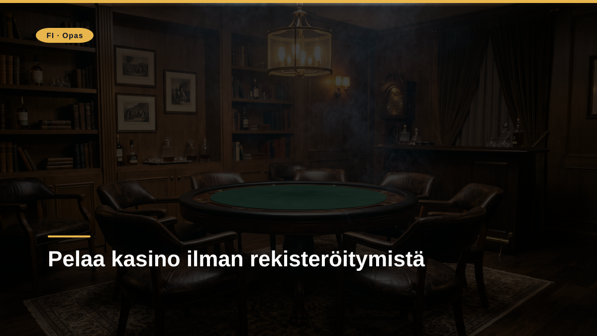 Pelaa kasino ilman rekisteröitymistä
