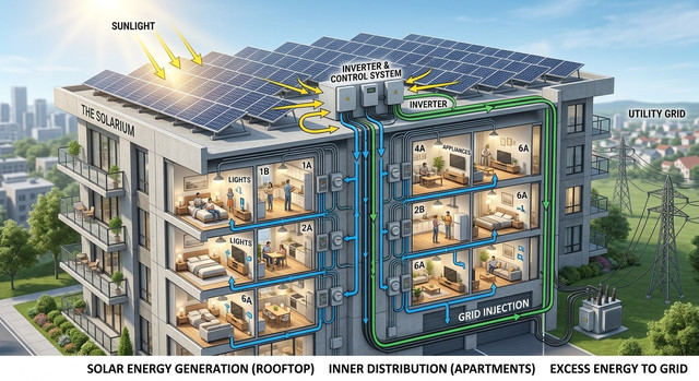 Schema di autoconsumo collettivo in un condominio