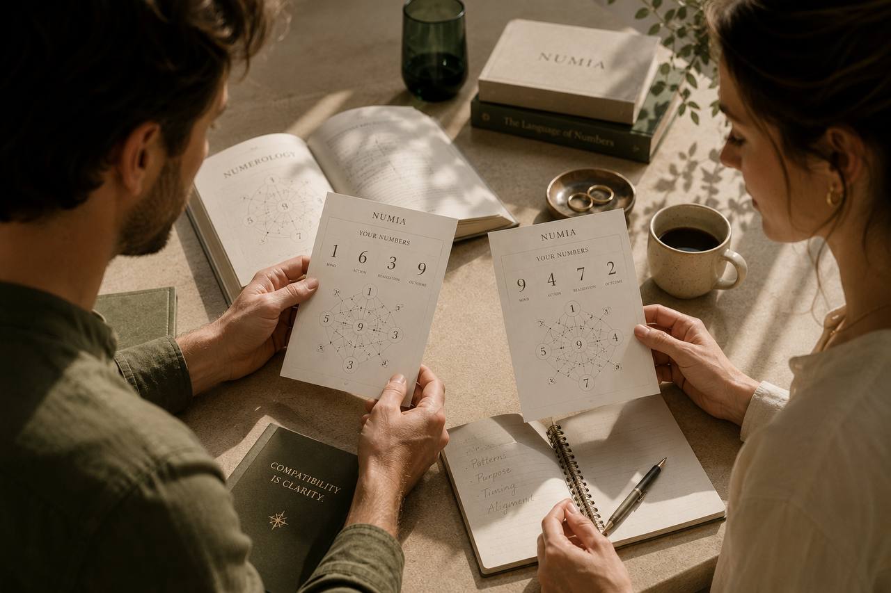 Two people comparing their readings
