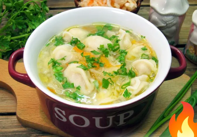 Постер Кислые щи с пельменями