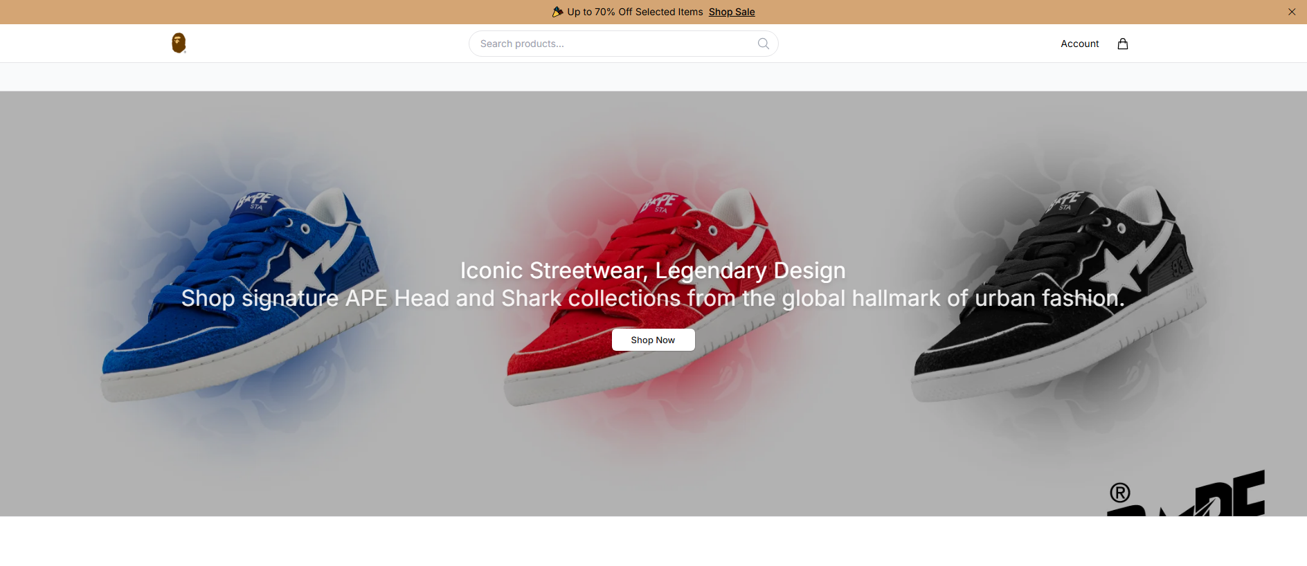 Stored capture of bapeonline.shop