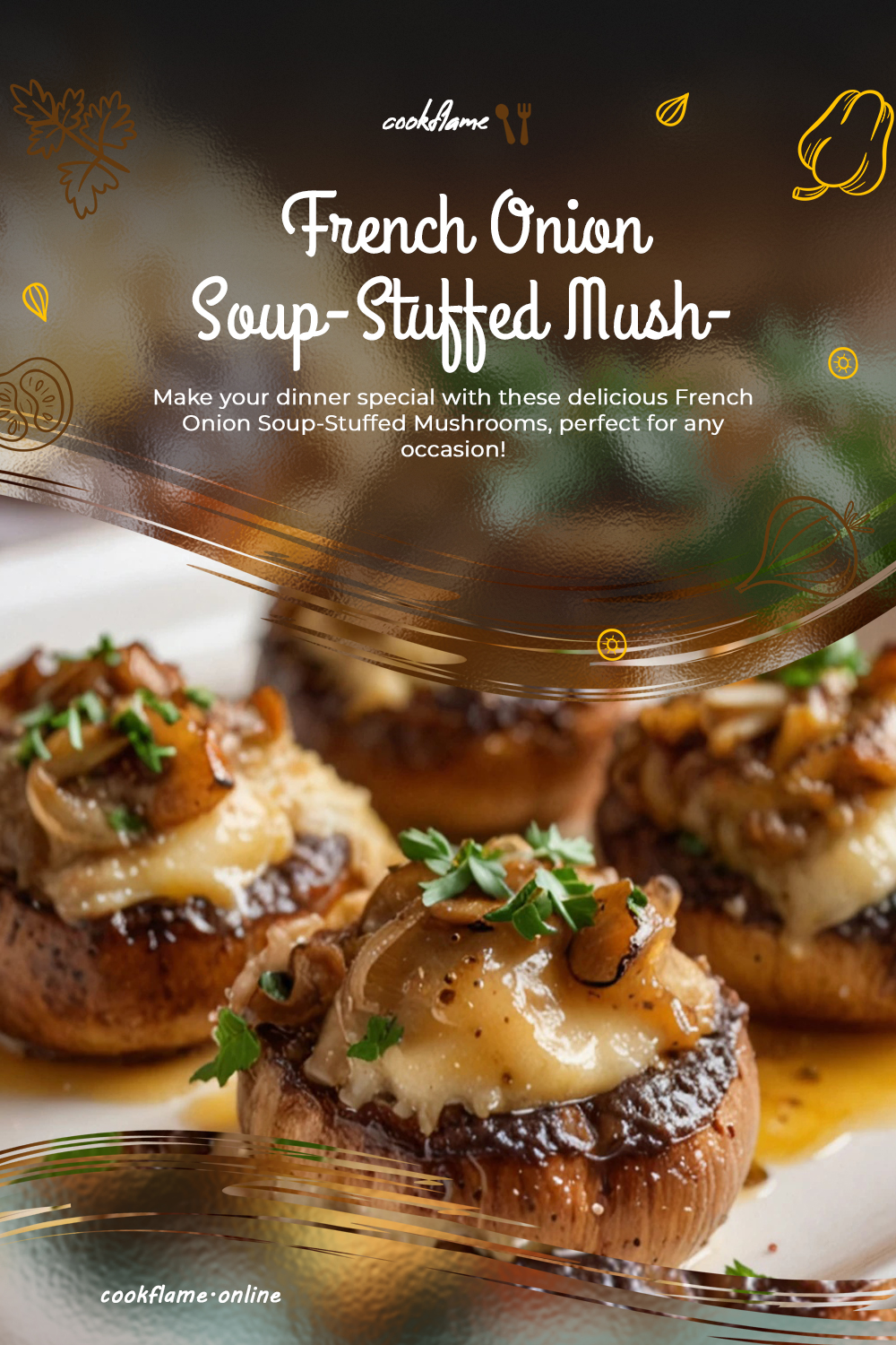 French Onion Soup-Stuffed Mushrooms