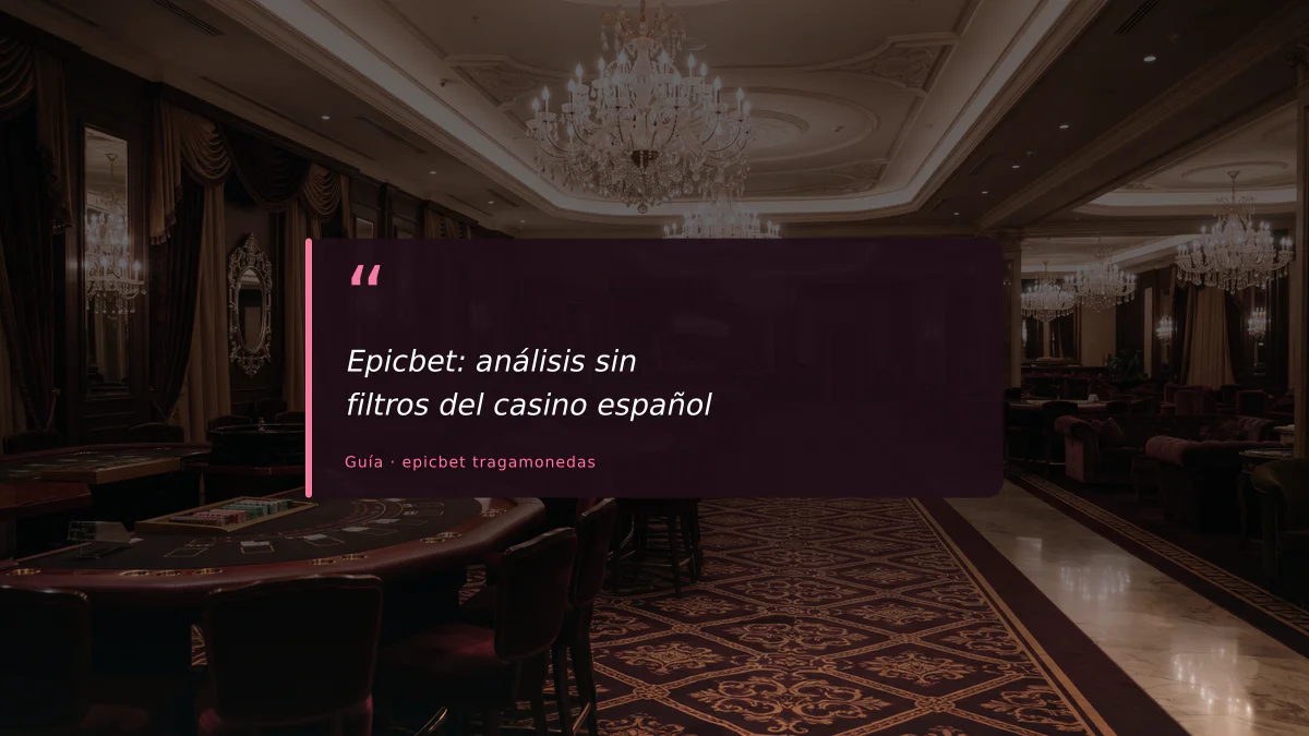 Epicbet: análisis sin filtros del casino español