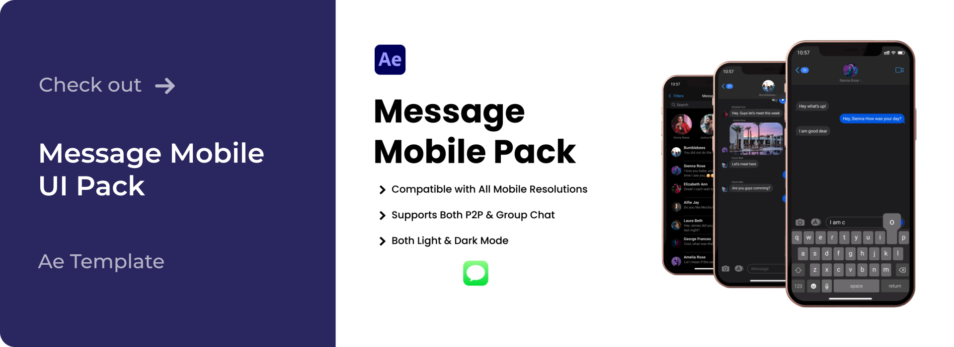 Check out iMessage Mobile UI Template