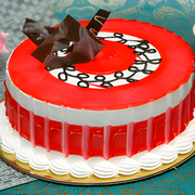 Fresh strawberry drizzle cake with cream, baked fresh by Rapture Cakes bakery in Noida