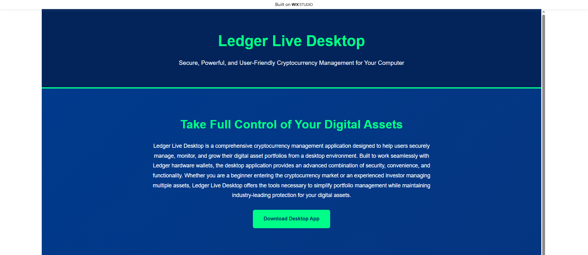 Stored capture of desktop-intro-live.wixstudio.com