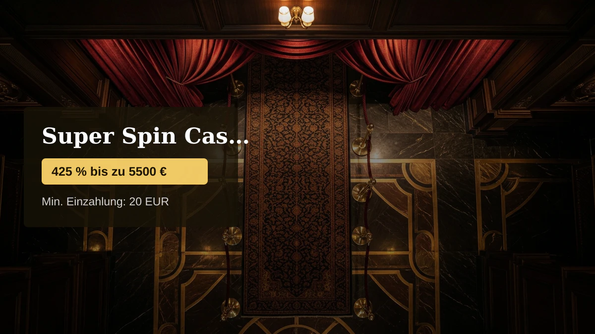 Super Spin Casino — Willkommensbonus 425 % bis zu 5500 € + 525 FS, Zahlungen: Visa, Mastercard, Sofort, Interac, Apple Pay
