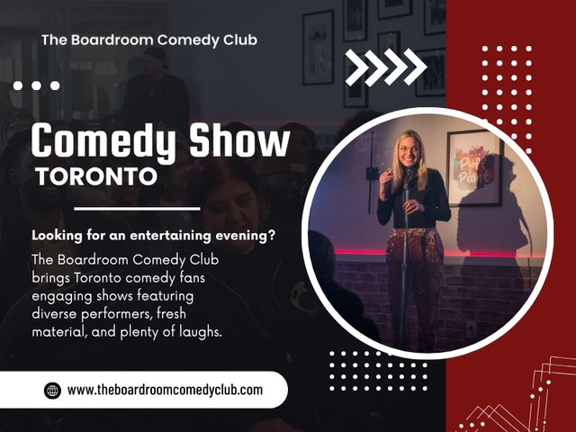 A Comedy show Toronto audience can be made up of all sorts of people, and that mixture can become part of the atmosphere.

The Boardroom Comedy Club Toronto
Address:1350 St Clair Ave W, Toronto, ON M6E 1C4, Canada
Phone: +14168348654

Find us on Google Map: https://maps.app.goo.gl/vtnh9Yb8t34dWcRn7

Read Our Blog:
https://boardroomcomedyclub.wixsite.com/boardroomcomedyclub/post/comedy-show-toronto
https://theboardroomcomedyclub.mystrikingly.com/blog/comedy-club-toronto
https://theboardroomcomedyclub.weebly.com/blog/stand-up-comedy-toronto

More Links:
https://campsite.bio/theboardroomcomedyclub
https://www.goodreads.com/theboardroomcomedyclub
https://www.viki.com/collections/4271614l-the-boardroom-comedy-club-toronto